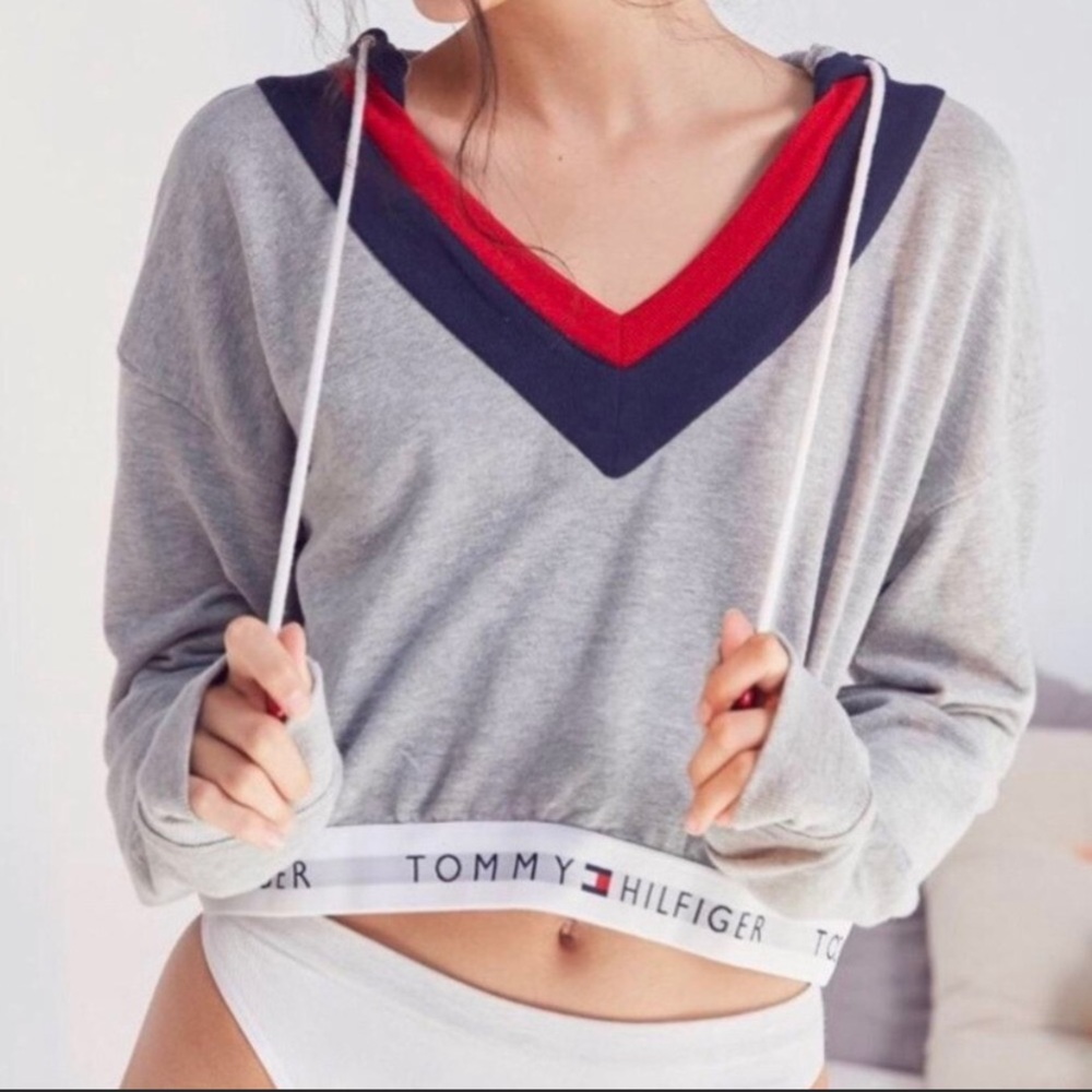 Tommy Hilfiger Tie Up Cropped Hoodie